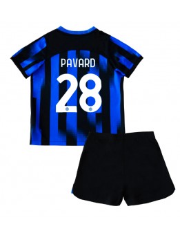 Billige Inter Milan Benjamin Pavard #28 Hjemmedraktsett Barn 2023-24 Kortermet (+ Korte bukser)